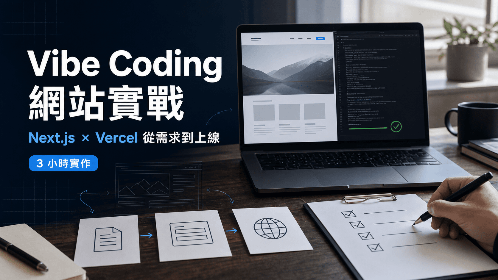 Vibe Coding Next.js 與 Vercel 網站實戰課程封面