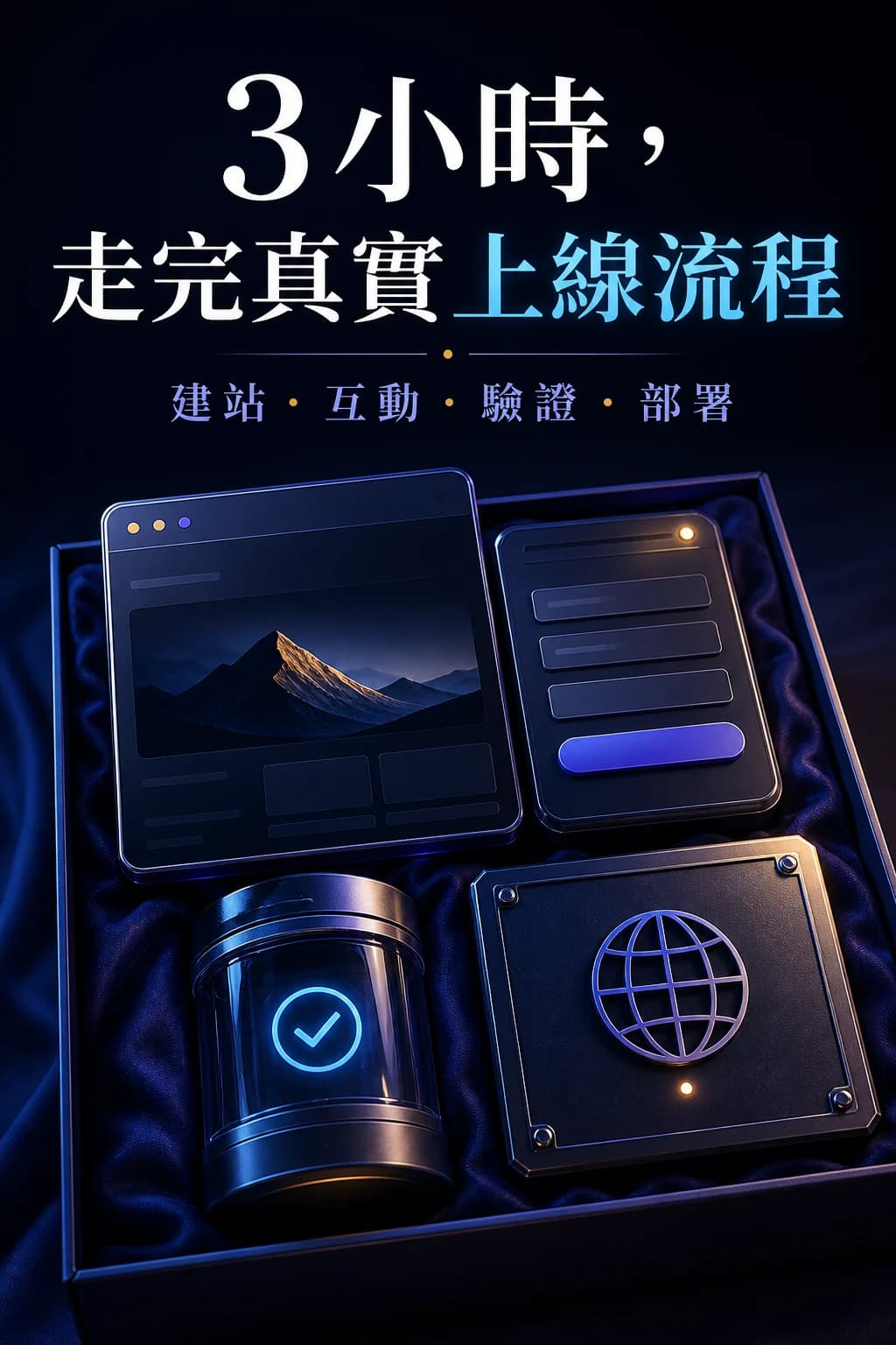 三小時走完建站互動驗證部署真實上線流程的課程方案圖