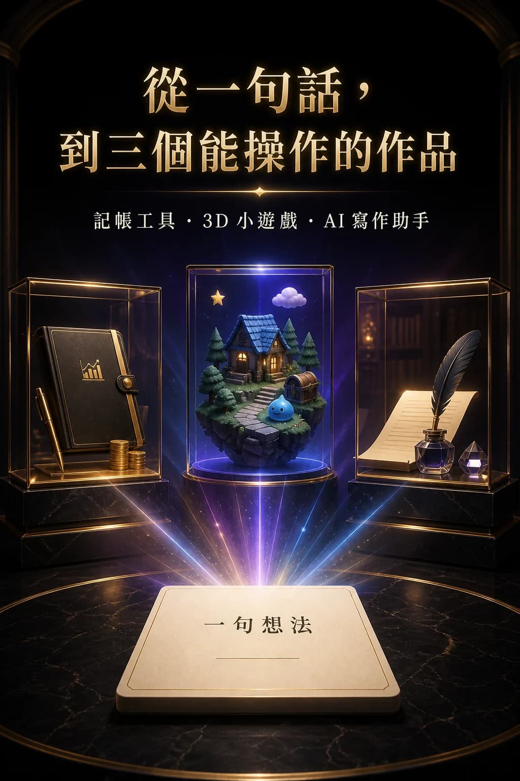 從一句話到三個能操作作品的課程轉變行銷圖