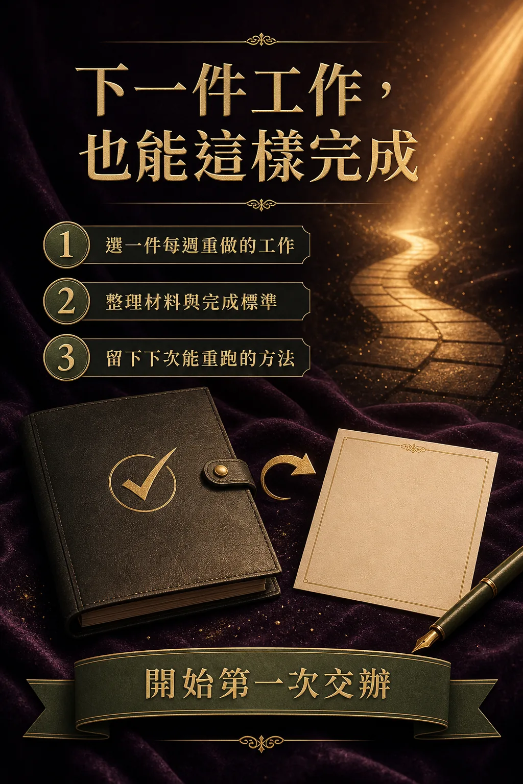 選一件每週重做的工作交給 Claude 並留下可重跑方法的課程結尾圖