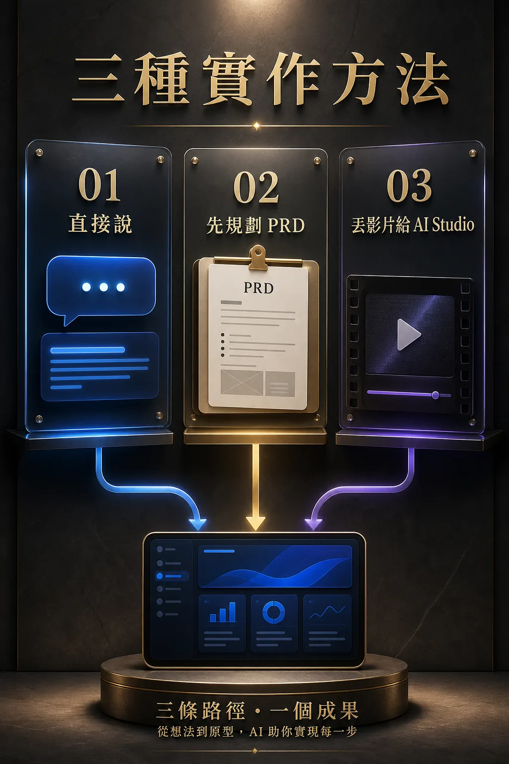 Google AI Studio 三種實作方法直向圖解