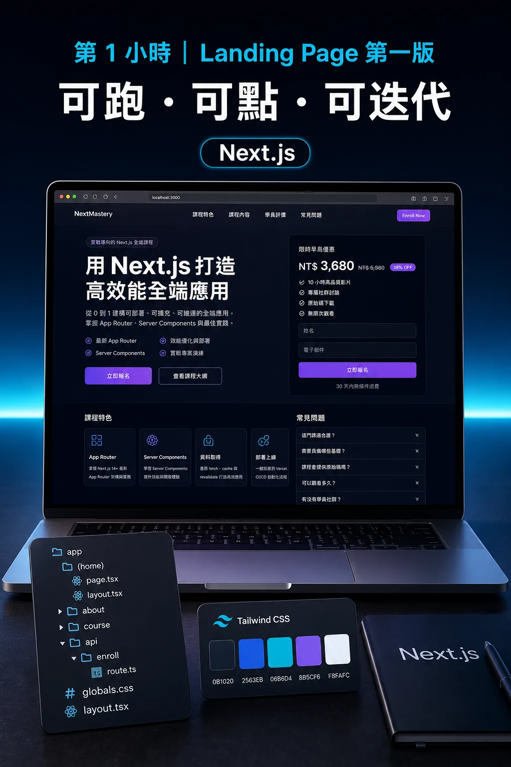 Next.js Landing Page 第一版課程成果